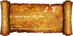 Limberger Milán névjegykártya